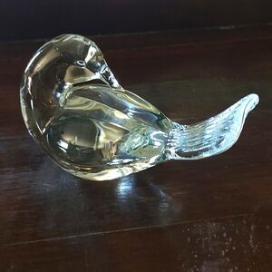 Crystal glass dove bird paperweight